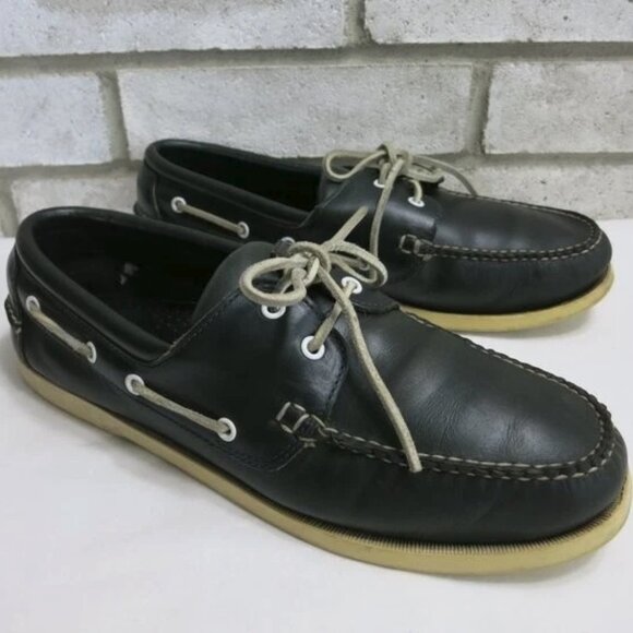 Brooks Brothers Leather Deck Boat Shoes Mens Casual Nautical